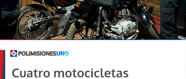 Cuatro motocicletas secuestradas en Pozo Azul: una era robada en la provincia de Buenos Aires