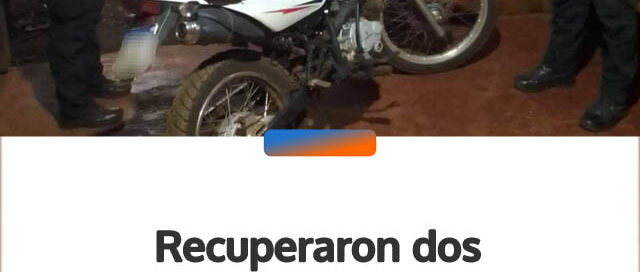 Recuperaron dos motocicletas robadas en Pozo Azul y Tobuna tras rápidos operativos policiales